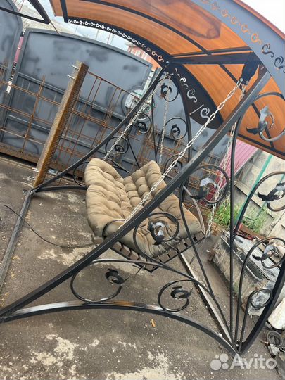 Качеля садовая, раскладная, с мягким сидением