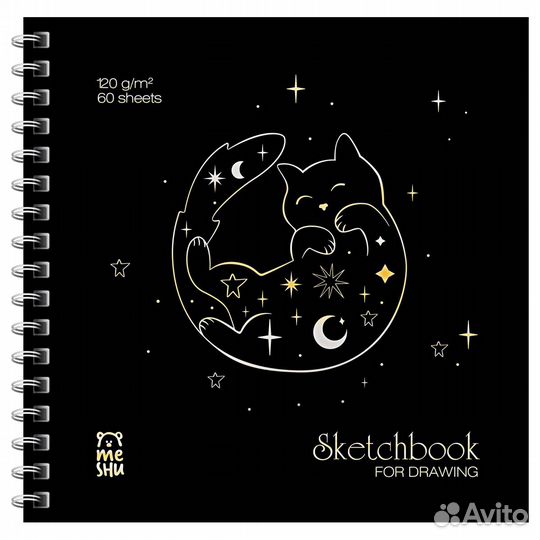 Скетчбук на гребне 60 листов 150х150 мм, уп. 3 шт