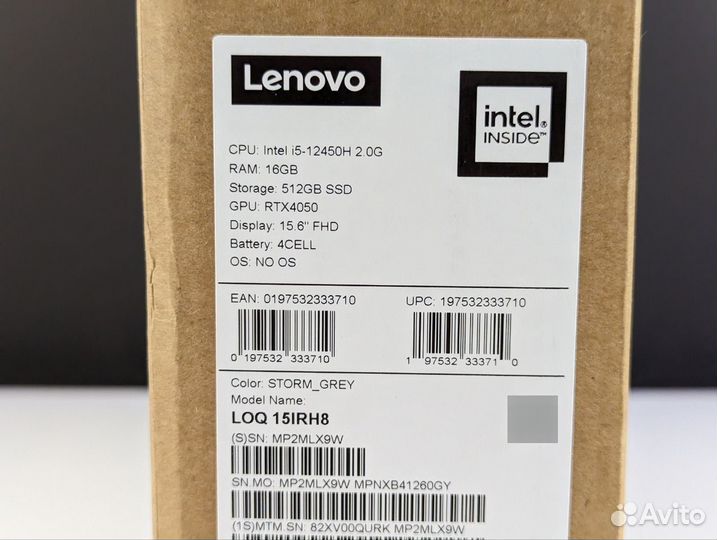 Lenovo LOQ 15IRH8 i5 12540H RTX 4050 144Hz 16GB