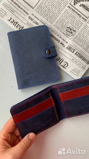 Кошелек мужской кожаный ручной работы