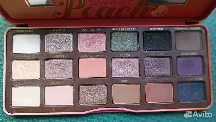 Палетка теней too faced sweet peach