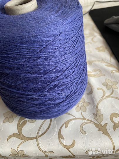Пряжа Италия сине-фиалковый цвет смесовка бобина