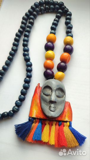 Бусы из дерева бохо стиль