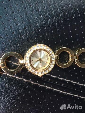 Часы женские позолоченные с браслетом