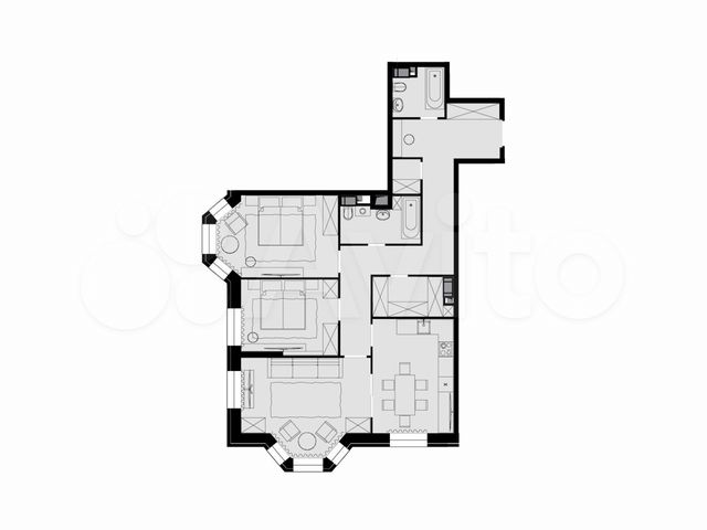 3-к. квартира, 94,7 м², 19/26 эт.