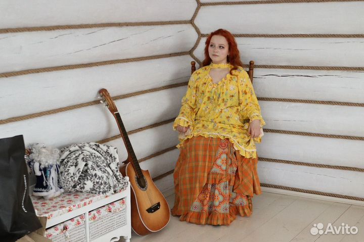 Двойная юбка и блуза-туника