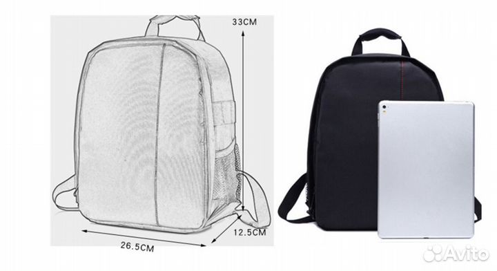 Легкий Фоторюкзак для камеры компактный Фиолетовый