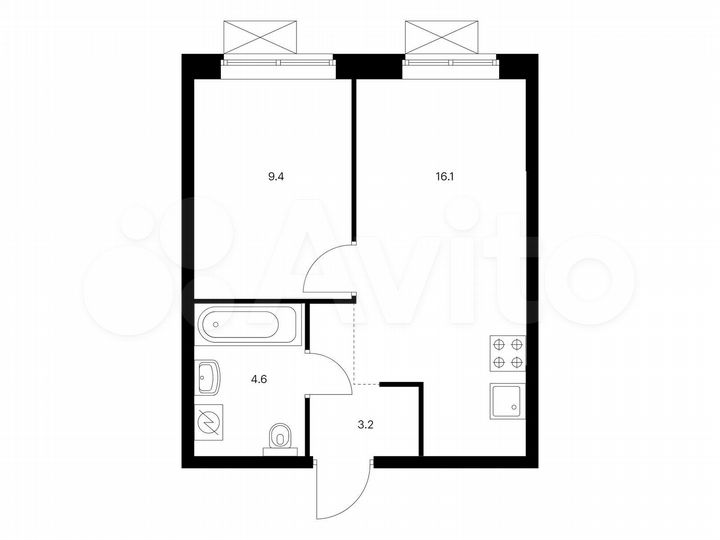 1-к. квартира, 33,3 м², 13/22 эт.