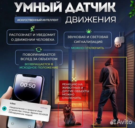 Камера видеонаблюдения wifi уличная UltraHD, с ноч