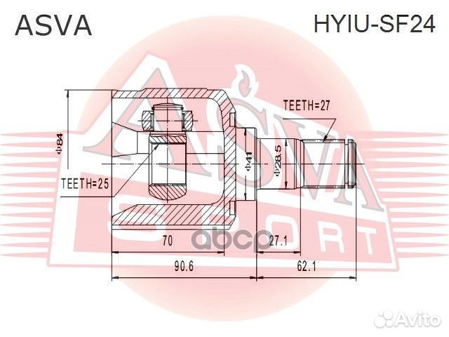 ШРУС внутренний перед hyiusf24 asva