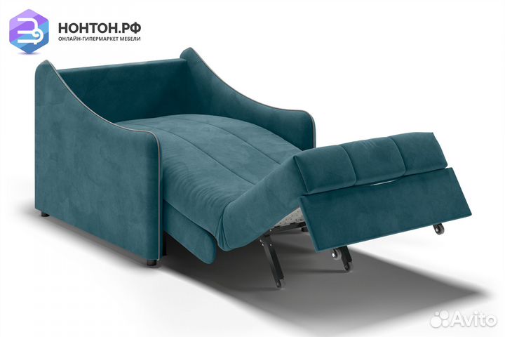 Кресло аккордеон Эско синее / серо-бежевое