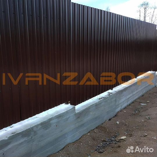Забор из профлиста на лент фундам в Приволжске