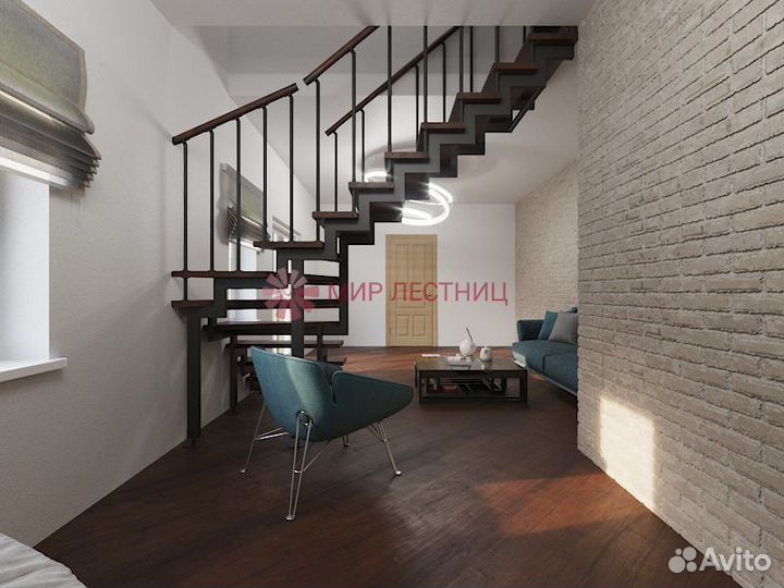 Г-образный каркас из металла Double Step - Black