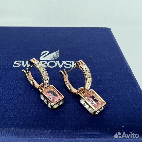 Swarovski трансформеры-серьги розовые