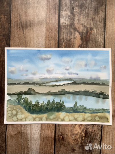 Картина акварель пейзаж