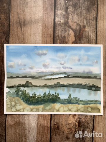 Картина акварель пейзаж