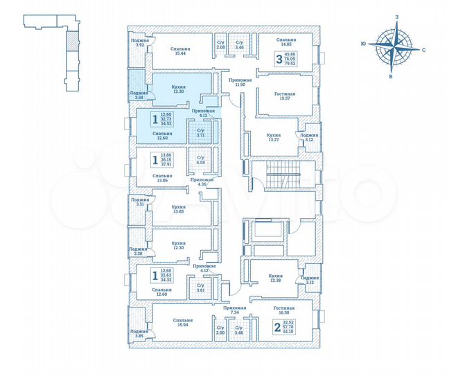 1-к. квартира, 34,5 м², 3/7 эт.