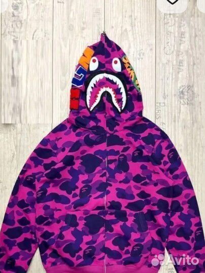 Кофта bape shark, зипка