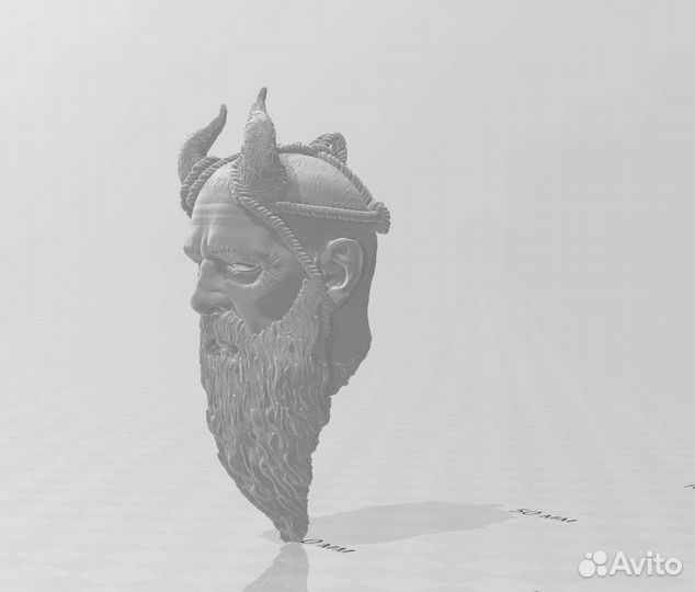 Мимир 3d модель, брелок голова