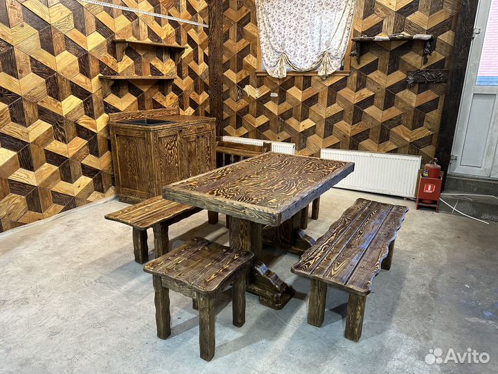 Стол деревянный в баню.стол из массива