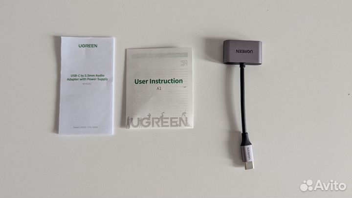 Адаптер Ugreen 2в1 aux mini jack 3.5 + usb type c