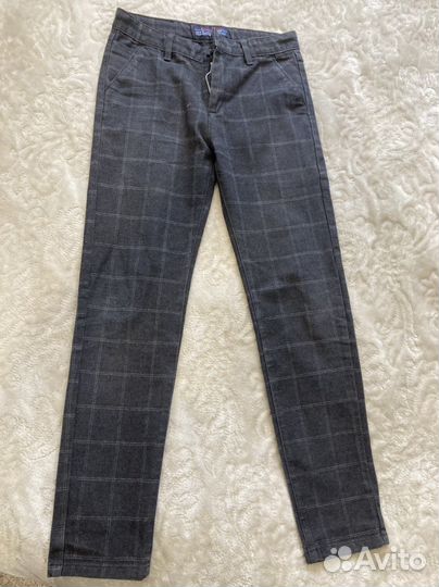 Костюм школьный серый в клетку