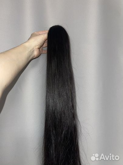 Волосы для наращивания 60 см бу черные шатен