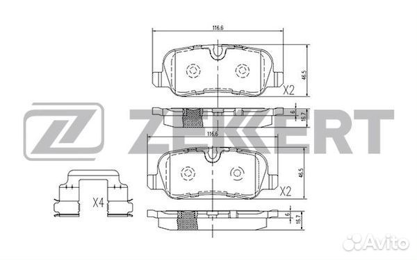 Колодки торм. диск. задн. Land Rover Discovery III IV 09- Range Rover III 05