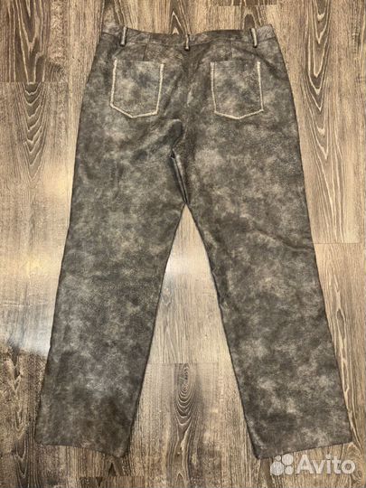 Кожаные штаны серые