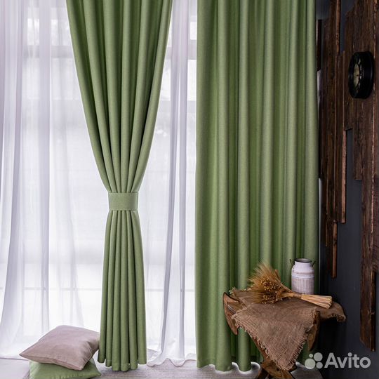 Шторы рогожка Орфей Лайм