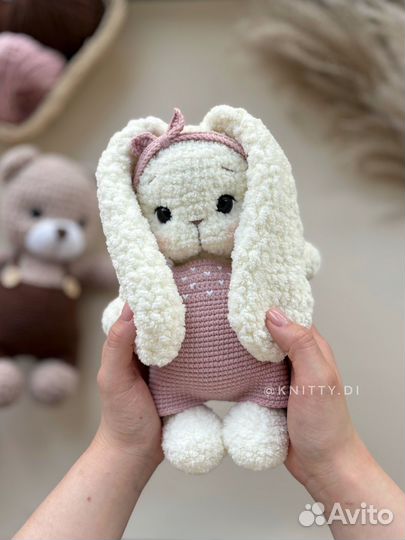 Плюшевый заяц ручной работы/ / детская игрушка