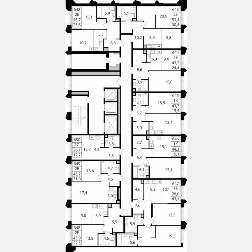1-к. квартира, 43,9 м², 7/19 эт.