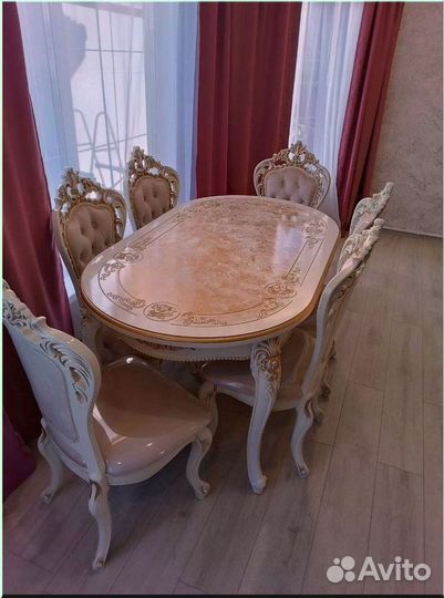 Стол обеденный овальный раздвижной