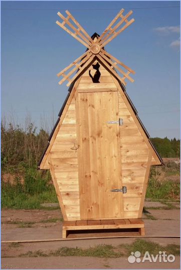 Дачный туалет деревянный с установкой щах 908