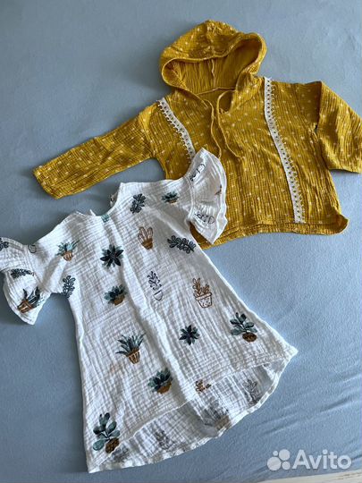 Муслиновое платье и рубашка для девочки