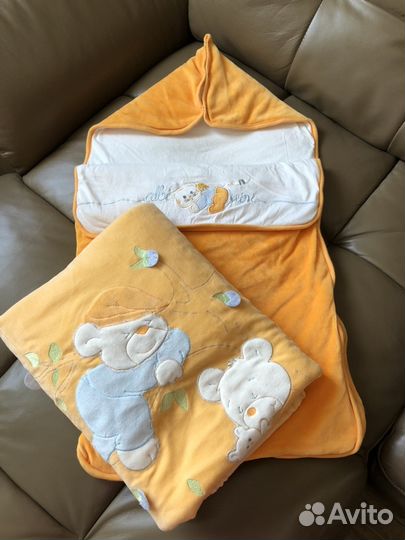 Конверт и одеяло для новорожденного