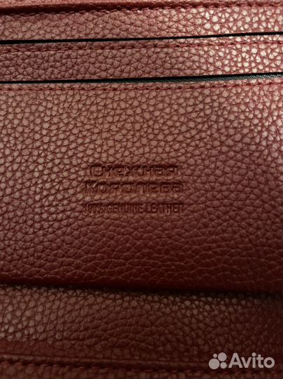 Кошелек кожаный новый женский красный бордовый