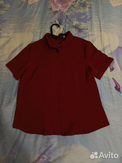 Красная блузка рубашка женская