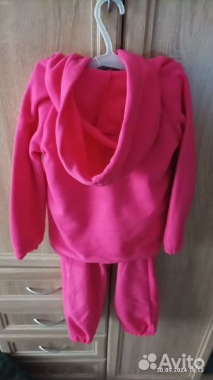 Костюм флисовый розовый детский, 122р