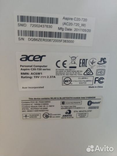 Моноблок Acer Aspire c20-720