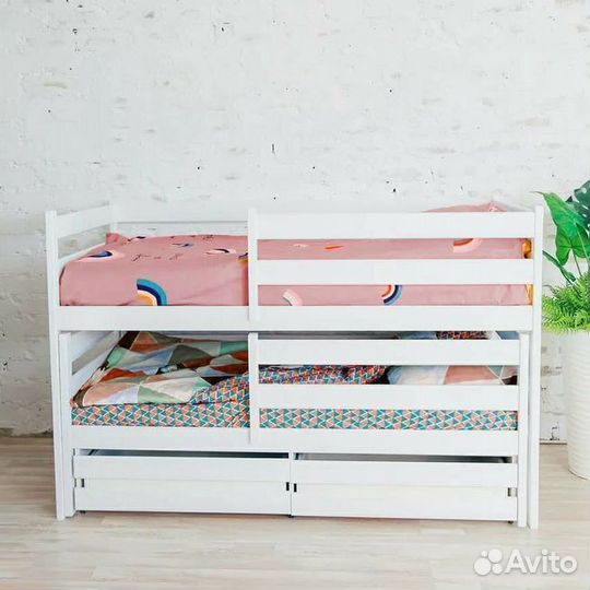 Кроватка для малыша выдвижная матрешка эко из нату