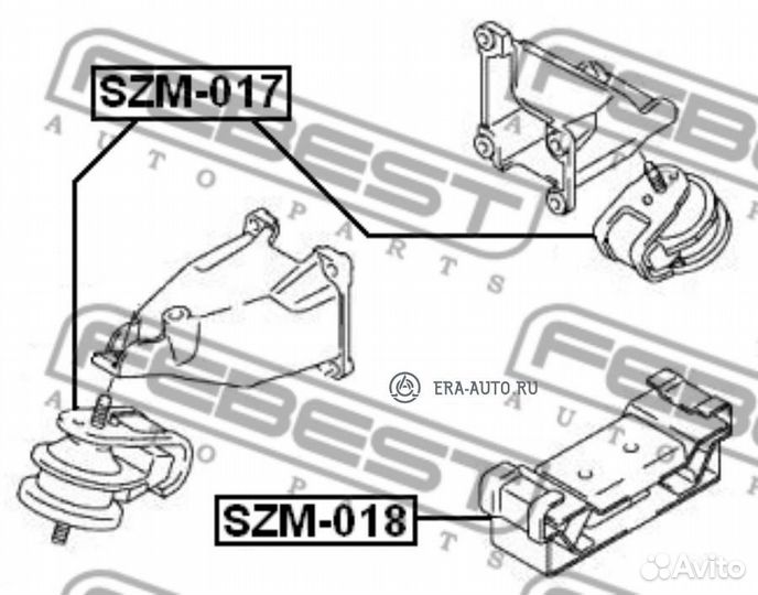 Febest SZM-018 Подушка двигателя задняя