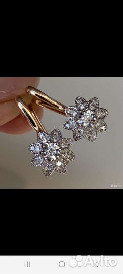 Золотые серьги с бриллиантами