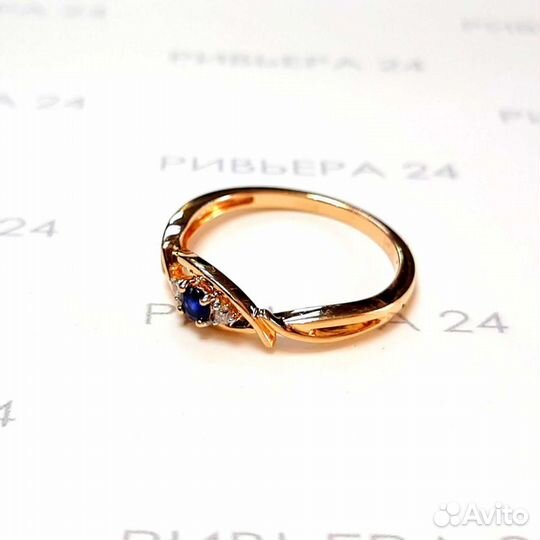 Золотое кольцо с бриллиантами 585 пробы 1.97 грамм
