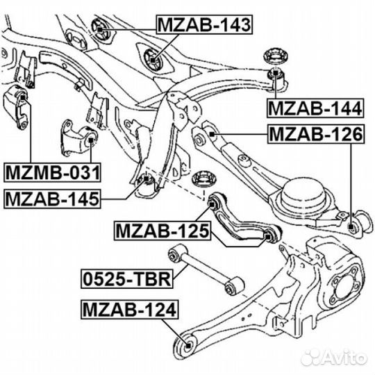 Сайлентблок задней подвески mazda cx-9 tb 07-13