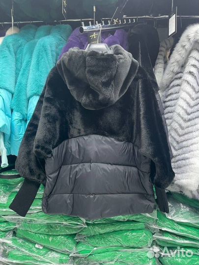 Куртка комбинированная с эко мехом