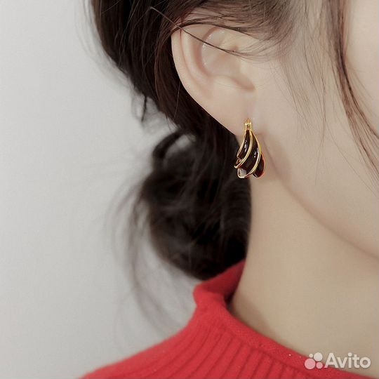 Серьги стиль Celine минимализм бижутерия