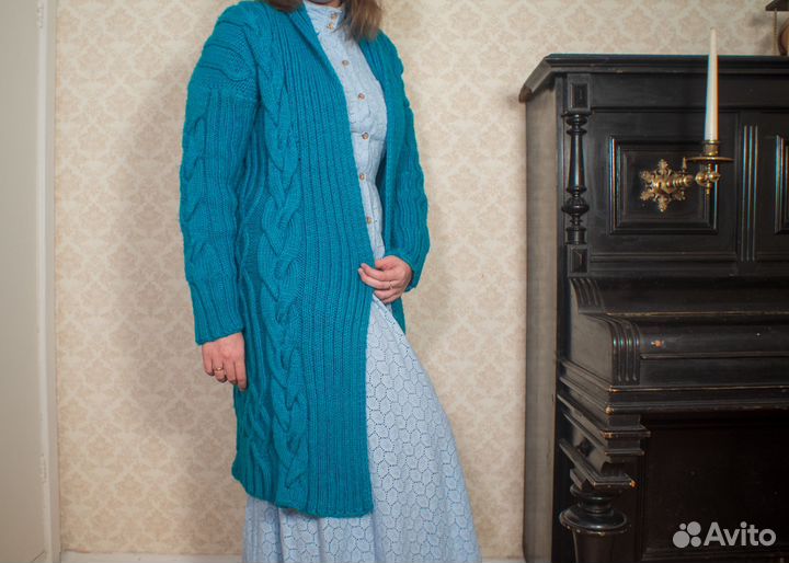 Вязаное пальто кардиган