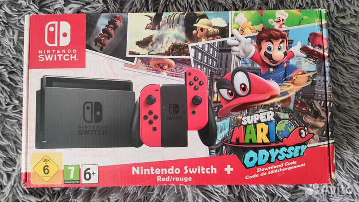 Switch Red Super Mario Odyssey Bundle Новый