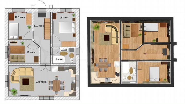 Дом 95 м² на участке 4 сот.